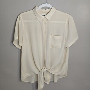 J.Crew tie front short sleeves shirt, size L